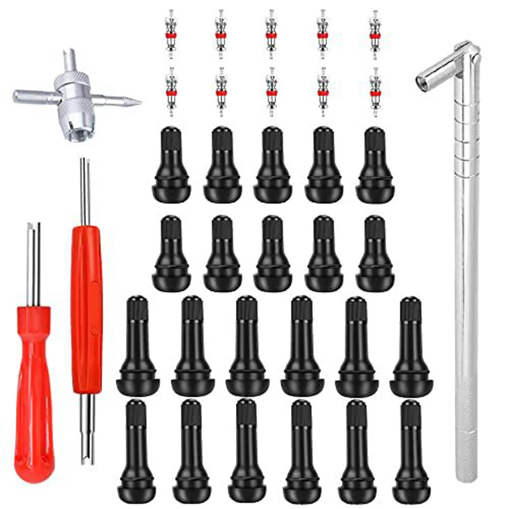 

Valve Stem Puller Installer Tool Tire Snap in Short Rubber Stem 4 Way Valve Core Remover Single Head Tire Repair Nails Screws