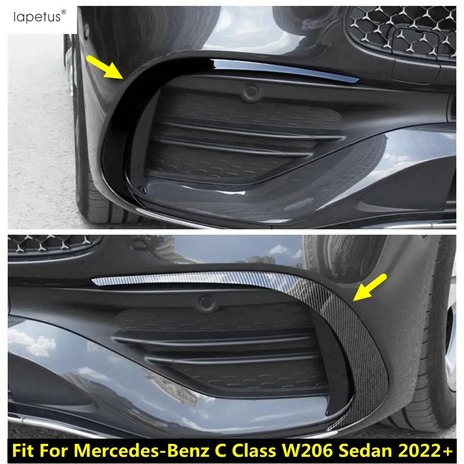 

Front Bumper Fog Lamp Light Eyebrow Strip Trim For Benz C Class W206 Sedan 2022 2023 2024 ABS Black / Carbon Fiber Accessories