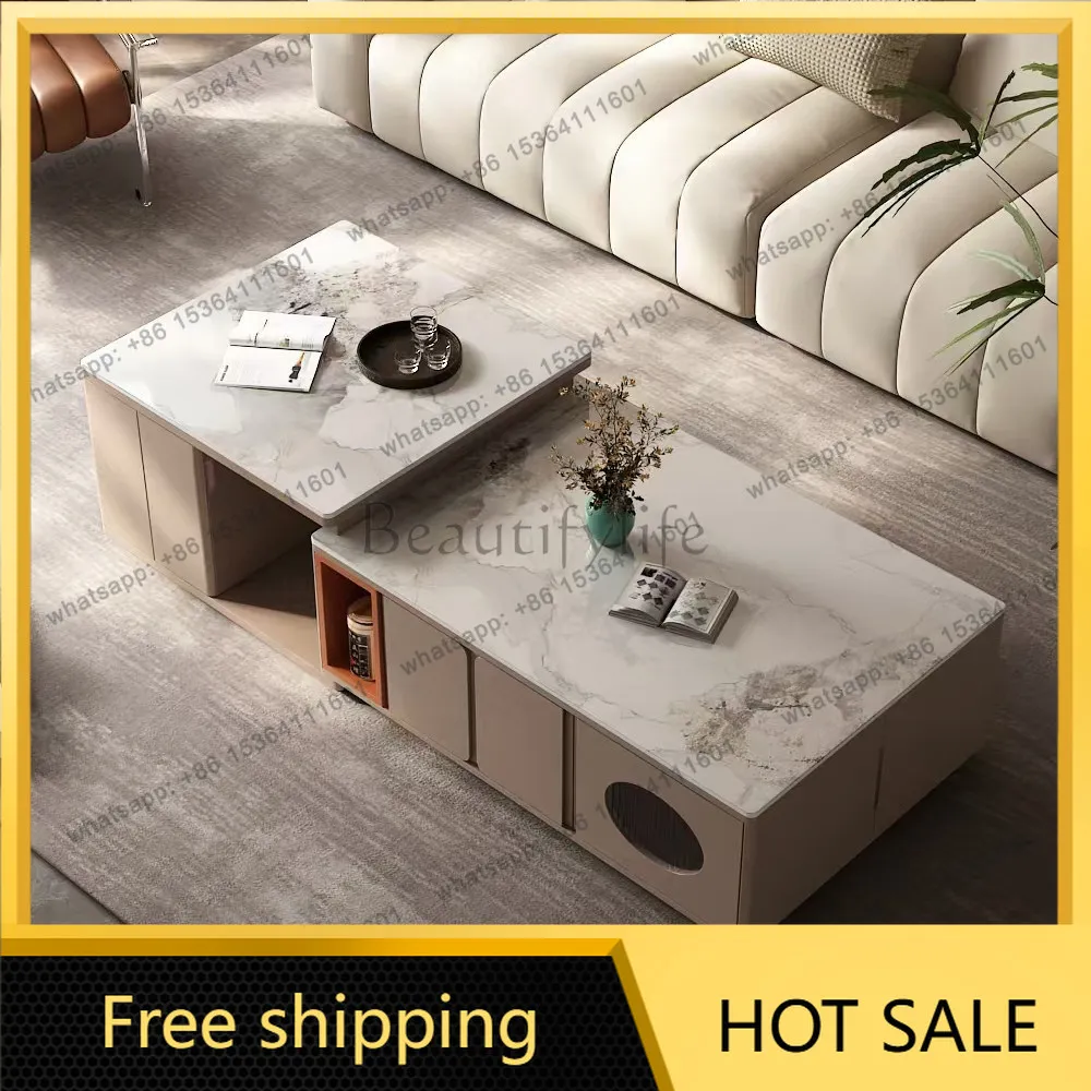 PG one-click water boiling water retractable modern simple brew tea rock slab coffee table office living room