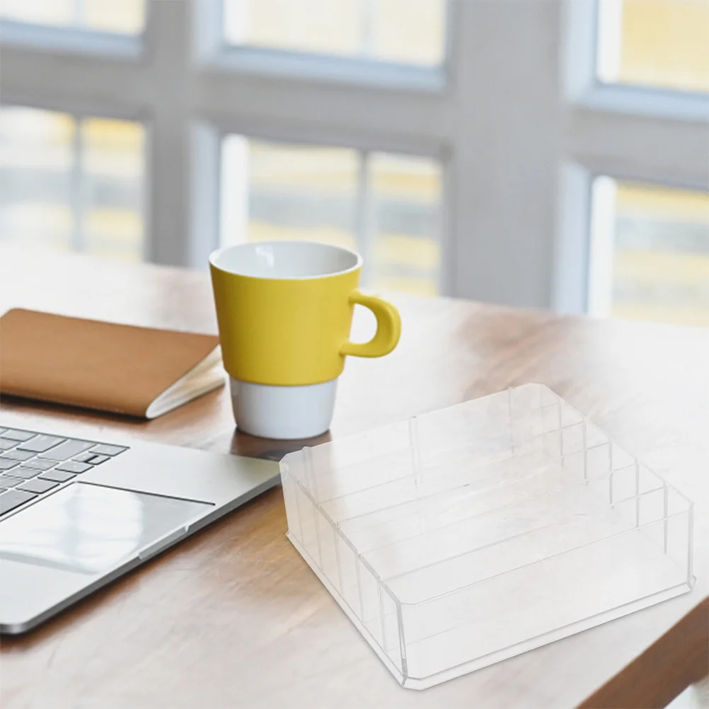 2 قطعة صناديق تخزين النقود متعددة الشبكة من الأكريليك منظم شفاف صينية النقود المدمجة لسطح المكتب لتخزين مغلف العملات المعدنية #6