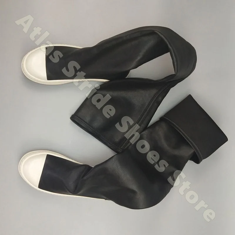 Figurformende Overknee-Stiefel mit dehnbarem Nubuk-Obermaterial zum Überziehen, minimalistisch-schickes, urbanes, raffiniertes Schuhwerk