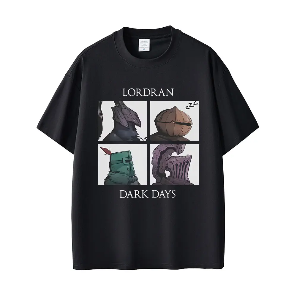 

Game Dark Souls Praise The Sun Lordran Dark Days Graphic T Shirt Men Vintage Gothic Rock T-shirt Men's Cotton Crewneck T-shirts