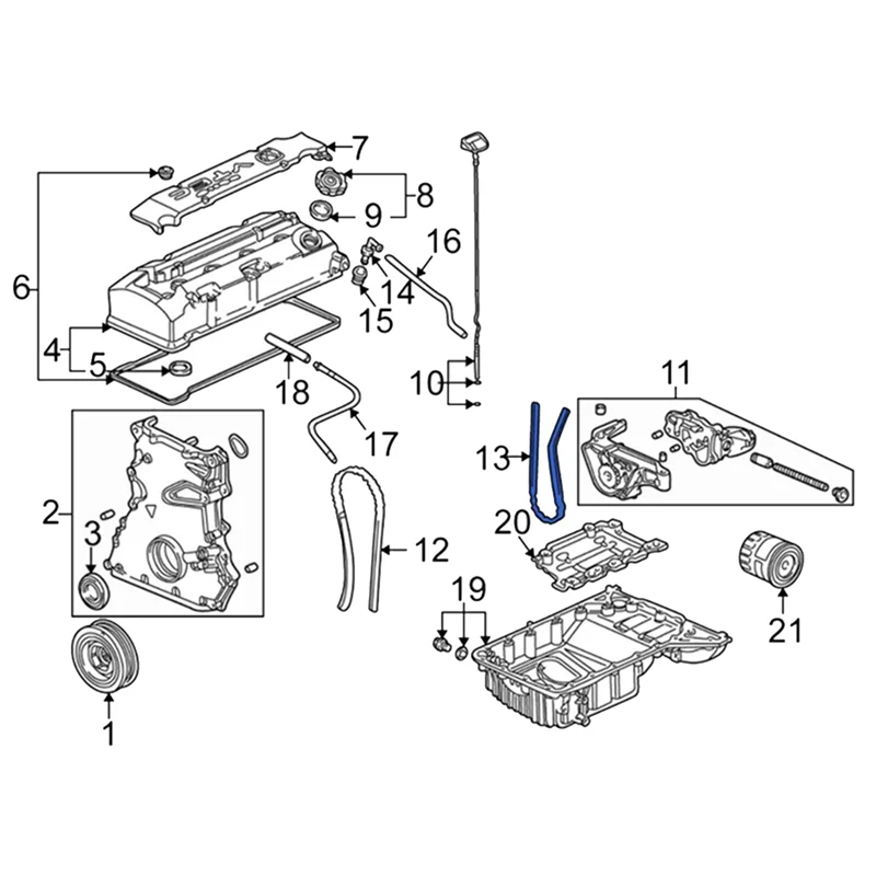 

13441-PCX-004 Oil Pump Chain Kits For Honda S2000 Type R EP3 ITR Tacura RSX K20 Engine Timing Chain Stopper 13450PNA004