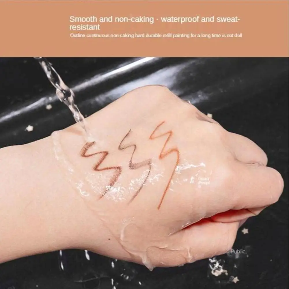 ดินสอเขียนคิ้วแบบกันน้ำ สีธรรมชาติ ติดทนนาน 2 สี ดำ น้ำตาล ไม่เลอะเทอะ พร้อมแปรงแต่งหน้า