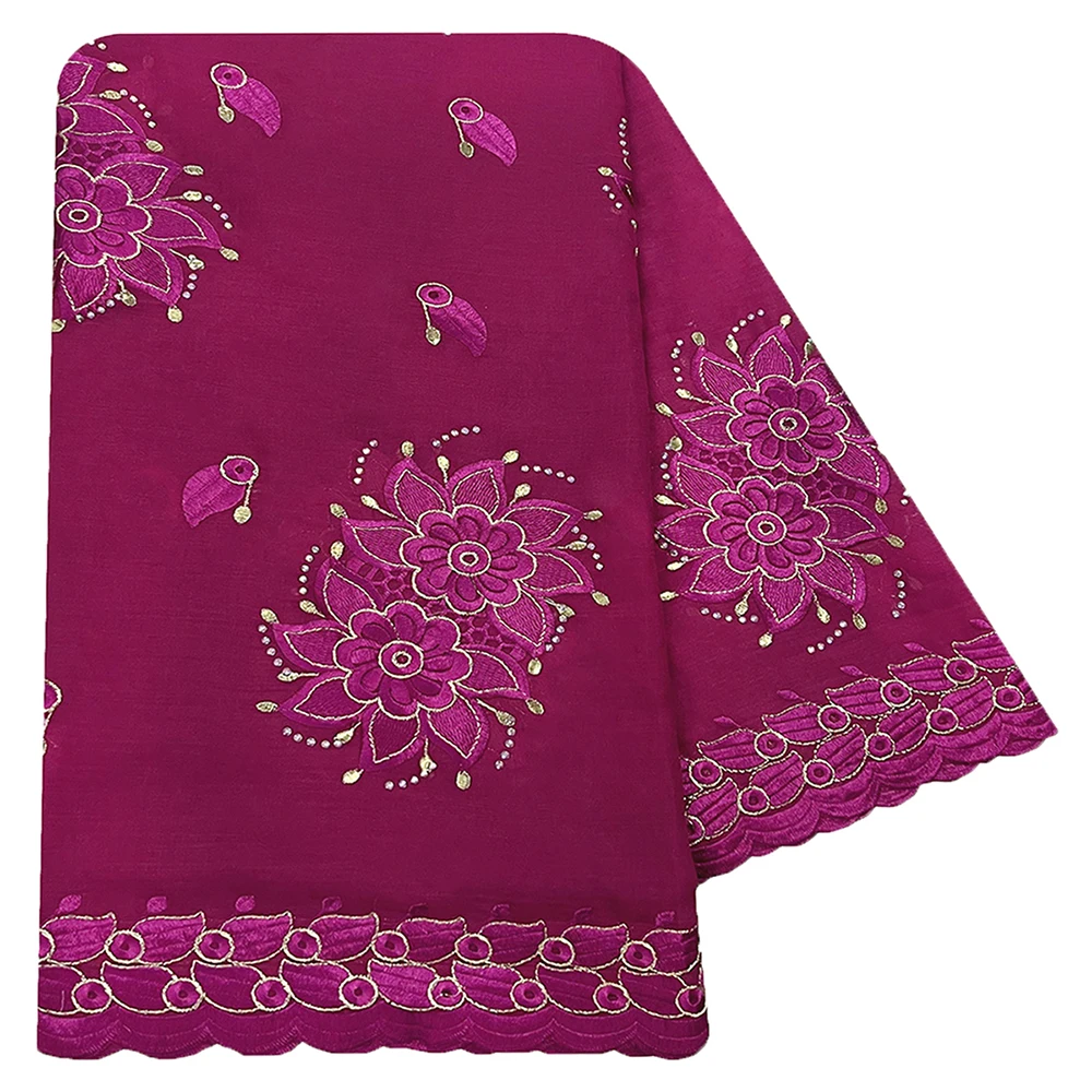 High Quality 100% Cotton Fabric Rayon Cotton Thread Eembroidered Scarf African Women Hijab Muslim Scarf Dubai Excellent Style