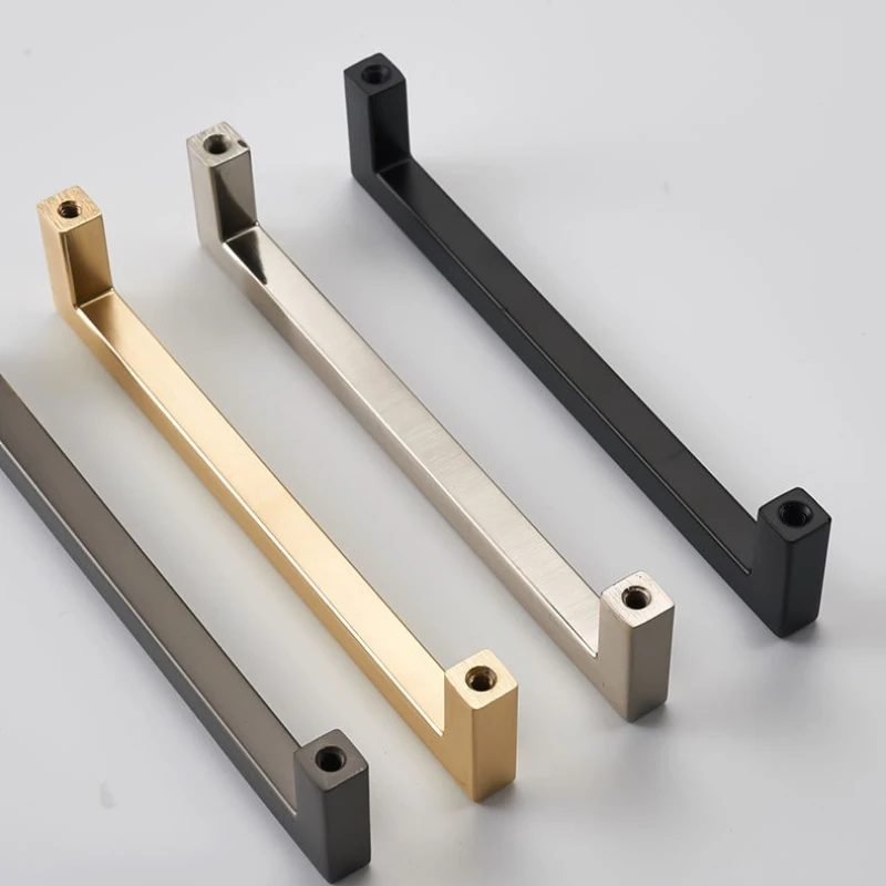 Gold,silver, Black Square Bright  Cabinet Door Handle Kitchen Cabinet Drawer Closet Extension Aluminum Handle
