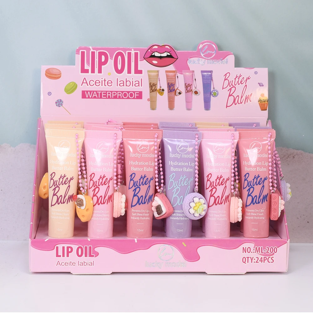24Pcs Butter Balm Honey Lip Oil Set Moisturizing Longlasting Lip Oil Girls Lips Makeup Wholesale