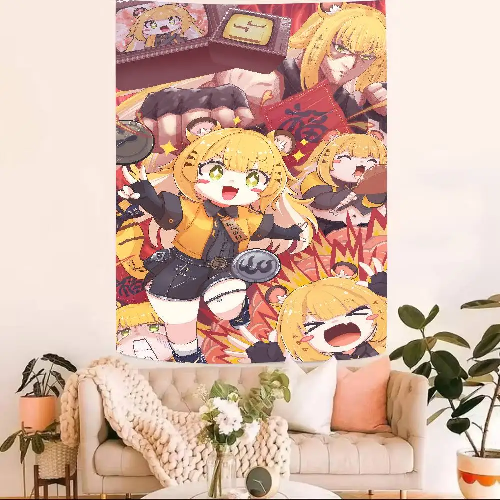 Kawaii لطيف فتاة Jufufu Zenless منطقة صفر ألعاب نسيج الجدار الشنق فن الديكور خلفية جمالية القماش عيد ميلاد Gif