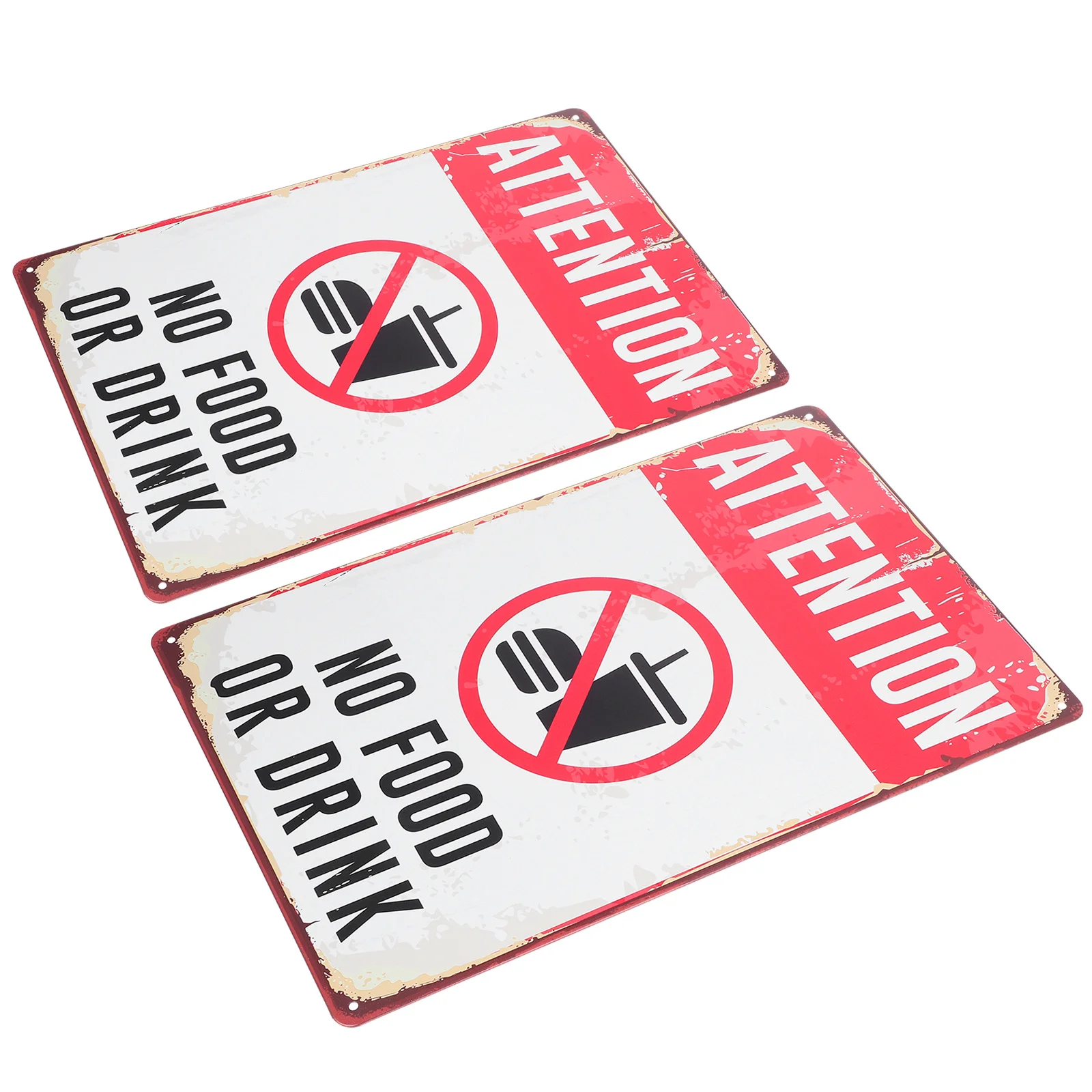 2 pezzi Segnali di avvertimento senza cibo o bevande Adesivi di sicurezza durevoli per officina Laboratorio Biblioteca Ufficio Avviso visivo spaziale commerciale