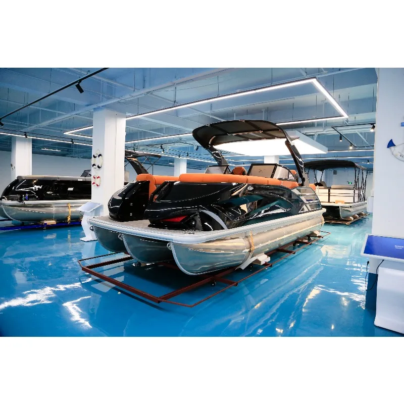 2027 Commercial Pontoon Boat 22FT 12 Passenger Aluminum Party Yacht Boat With Motor for Resort Rental and Lake Tours