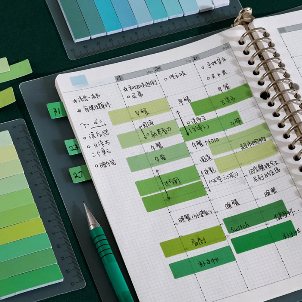 

6 Sets Gradient Color Notes 150 Pieces Lightweight Page Markers Sticky Tabs Books Office School Supplies Reusable Flags