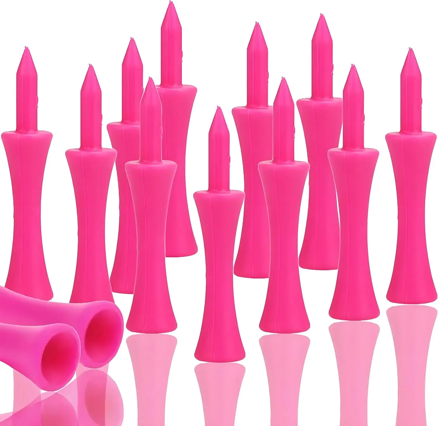 Golf Tees Plastic,Pink Golf Tees 57mm Pink Castle Tees Long Short Durable Portable Professional for Golfer Practice