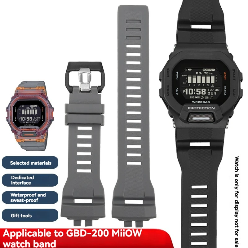 سوار ساعة بديل لساعة Casio G-SHOCK GBD-200 - حزام سيليكون ناعم متين، GBD-200-1A/GBD-200RD-4 - سوار معصم رياضي