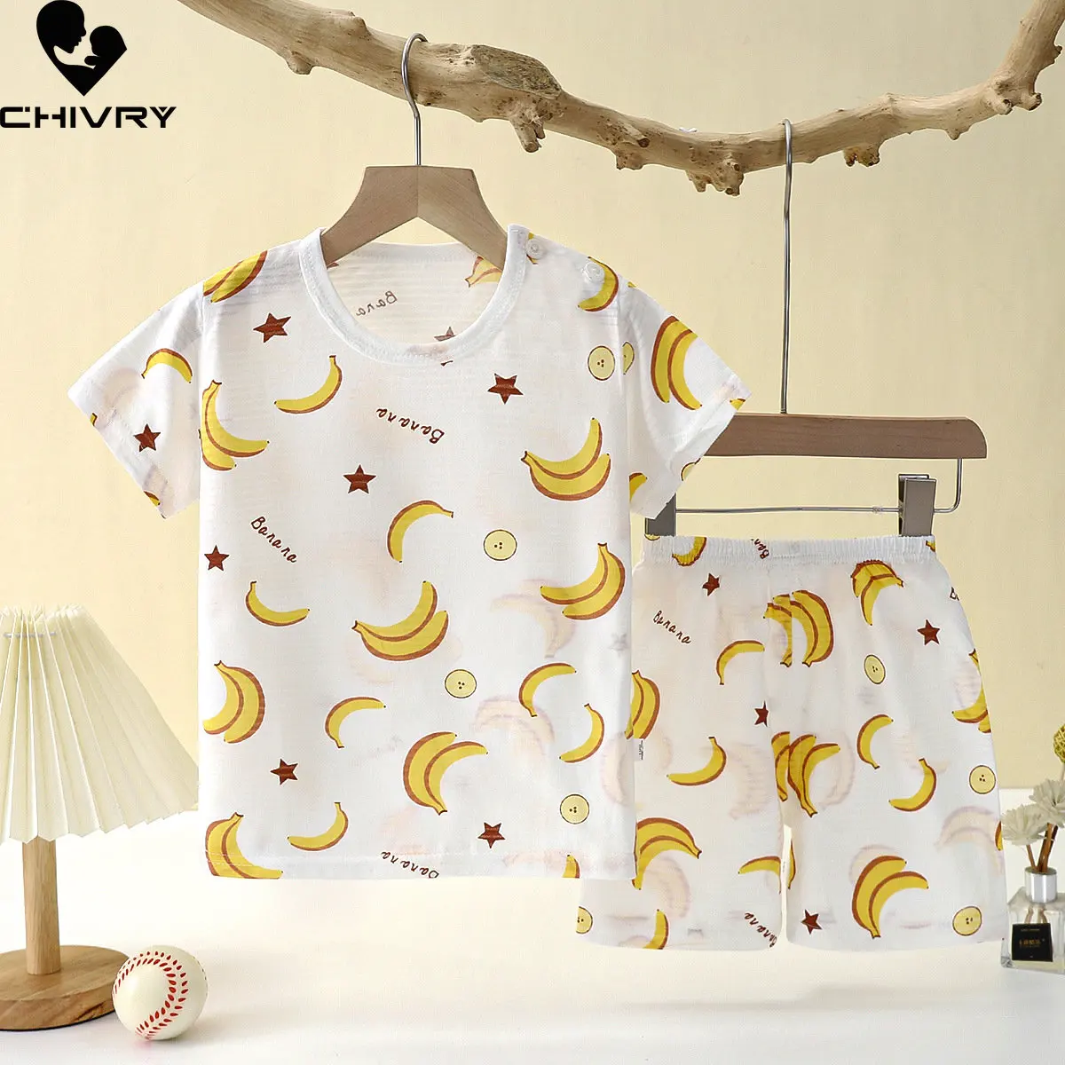 Kids Summer Thin Pajamas New 2023 Boys Girls Cartoon Short Sleeve T-shirt Tops with Shorts Baby Casual Sleepwear Loungewear