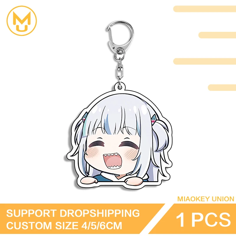 Cute Peeking Gawr Gura Loli Amusing Keyring Transparent Hot Selling Versatile Fashion Accessories Vtuber Peripheral Accessories