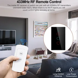 TUYA WIFI USA Smart light switch, neutral wire required, no neutral wire required, 120 type Wall Touch Switch, works with Alexa, Google Home 12 Main sales switch off - №6