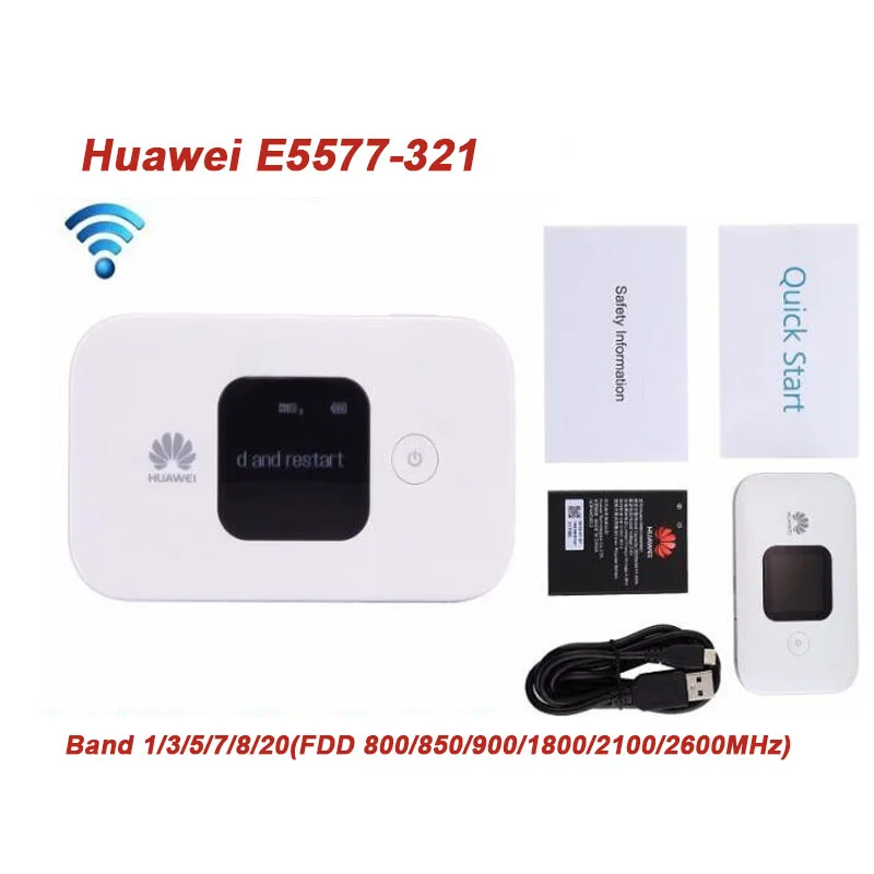 BRAND NEW Unlocked  HUAWEI E5577-321 4G wifi router LTE Cat4 150Mbps Mobile Hotspot Wireless Modem Battery 3000mAh