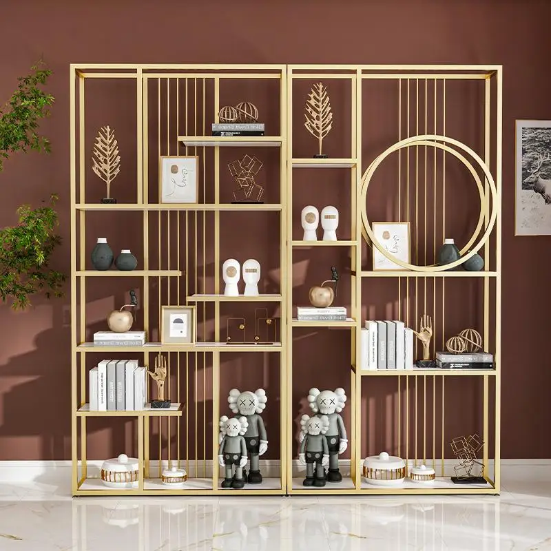 

Custom. Nordic Modern Iron Antique Shelf Floor Commercial Partition Frame Display Cabinet Duobao Pavilion Storage Rack Bookshelf