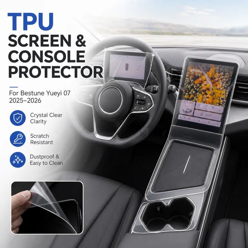 For Bestune Yueyi 07 2025-2026 Interior Gear Shift Center Console Screen Instrument Transparent TPU Protective Modification Film