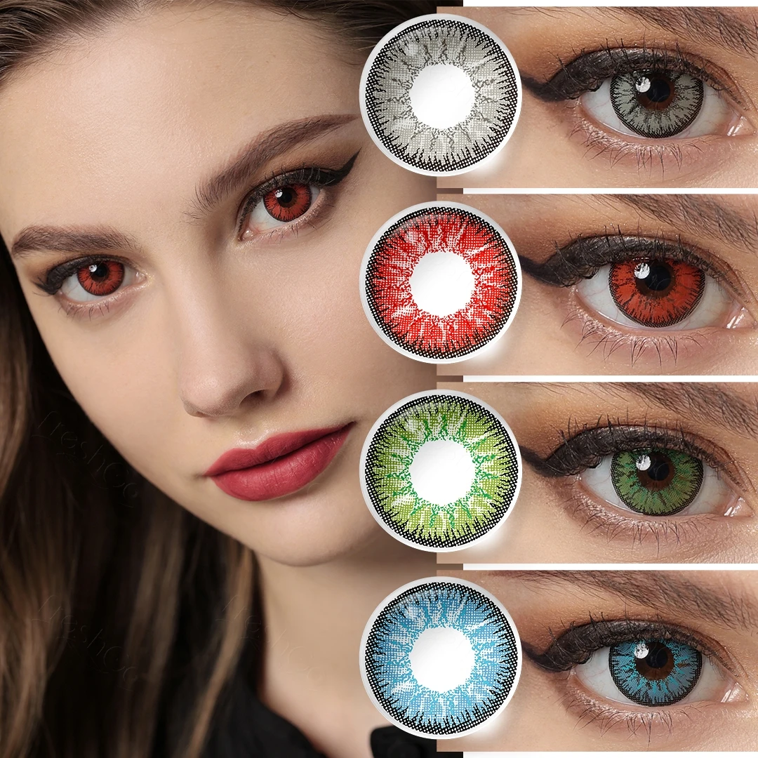 

FreshGo Colored Contact Lenses for Cos[lay 14.5mm Contact Lens for Big Eye Contacts Red Color Blue Color for Cosplay