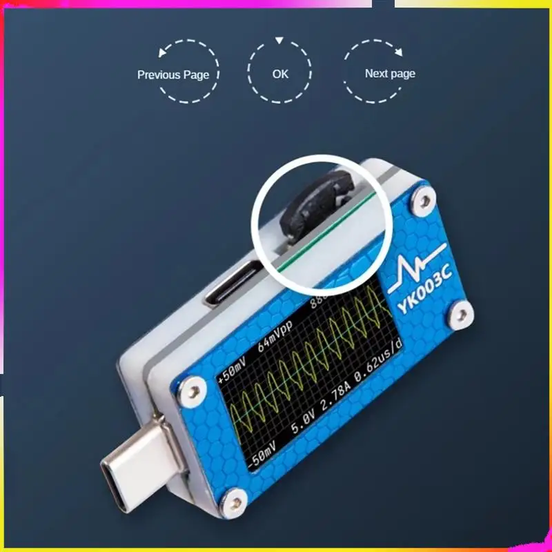 M04K YK003C USB تستر الفولتميتر مقياس التيار الكهربائي TYPE-C كشف الشحن السريع المتقدم وأداة قياس السعة