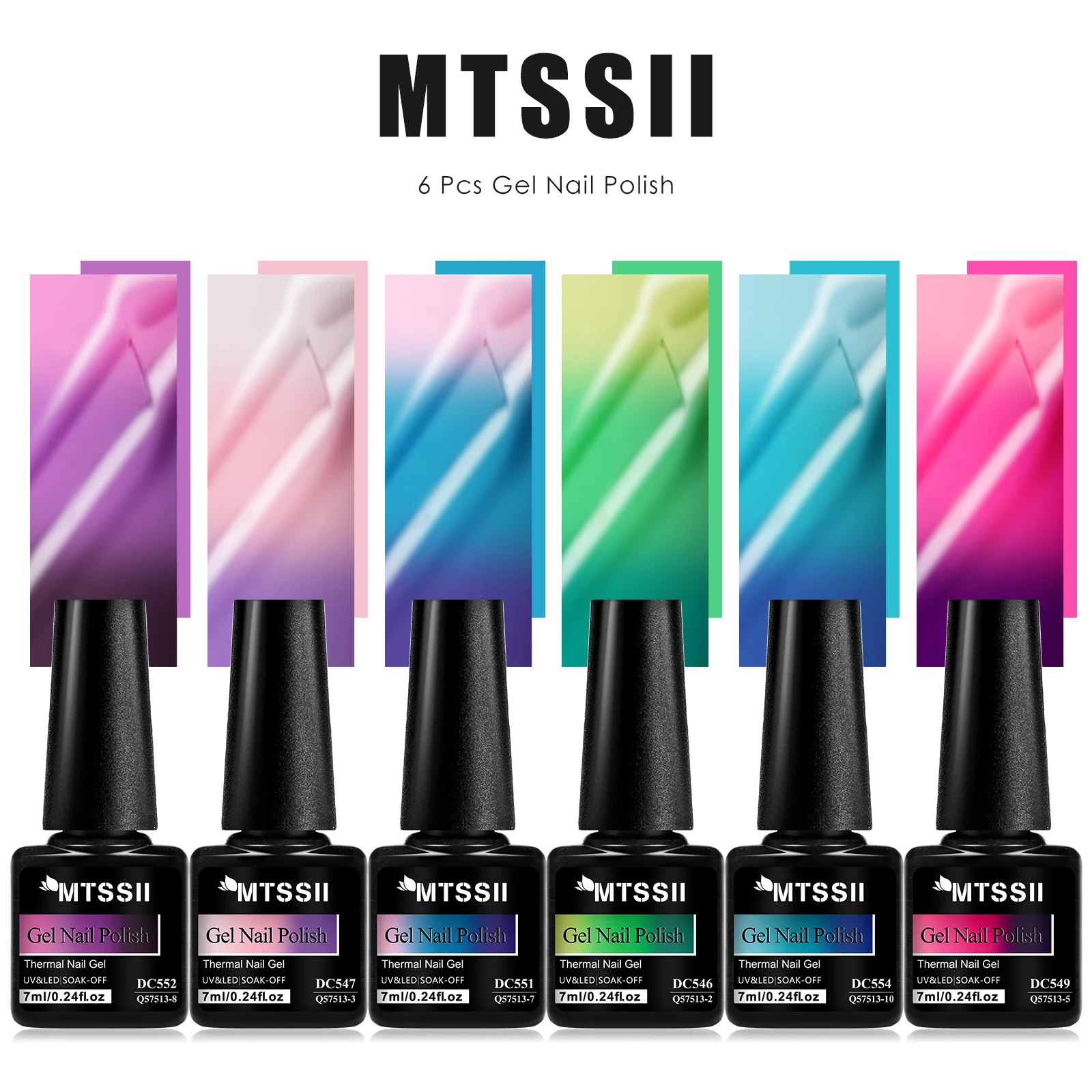 6 stks Thermische Gel Nagellak Set Temperatuur Kleur Veranderende UV Gel Semi Permanente Losweken Vernis Nagels Manicure Nagelbenodigdheden