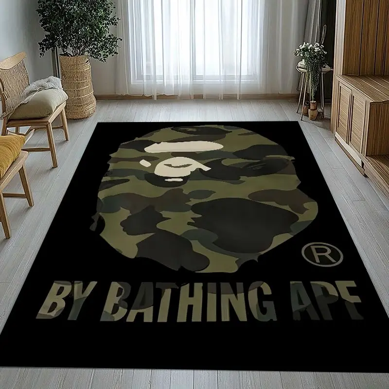 Modern B-Bape Style Camo Graffiti Soft Non-Slip Large Area Rug for Living Room,Bedroom Playroom Carpet Mat for Sofa,Home Décor