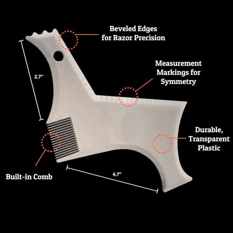 Men Beard Shaping Styling Tools Men's Beard Template Moulding Comb Ruler All-In-One Hair Beard Moustache Trim Hairstyle Salon