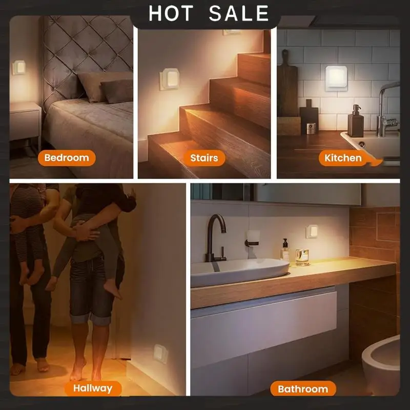 

24-часовая доставка, настенный светодиодный ночник, 2 шт., регулируемые блоки управления освещением для дома, прохода, спальни, коридора, ночник