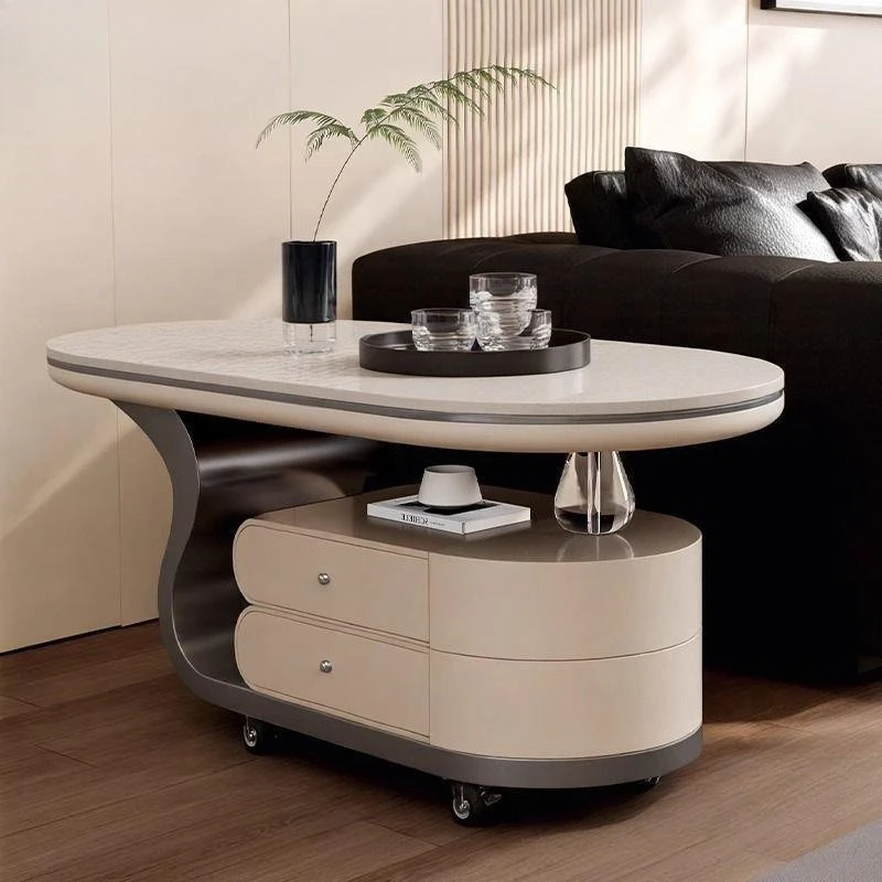 Minimalist modern mobile coffee table for small living rooms, perfect for placing next to your sofa