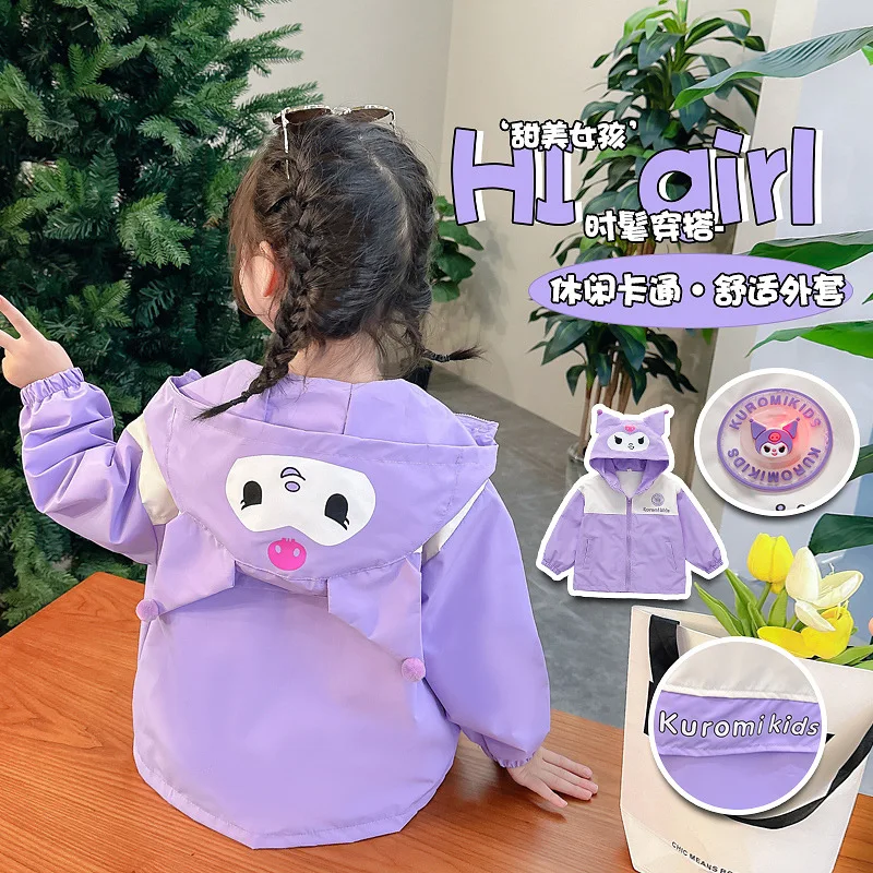 

Girly Heart Kawaii Sanrio Kuromi Anime Ins Sweet Casual Jacket Clothing Spring Autumn Cute Long Sleeve Coat Gifts for Kids