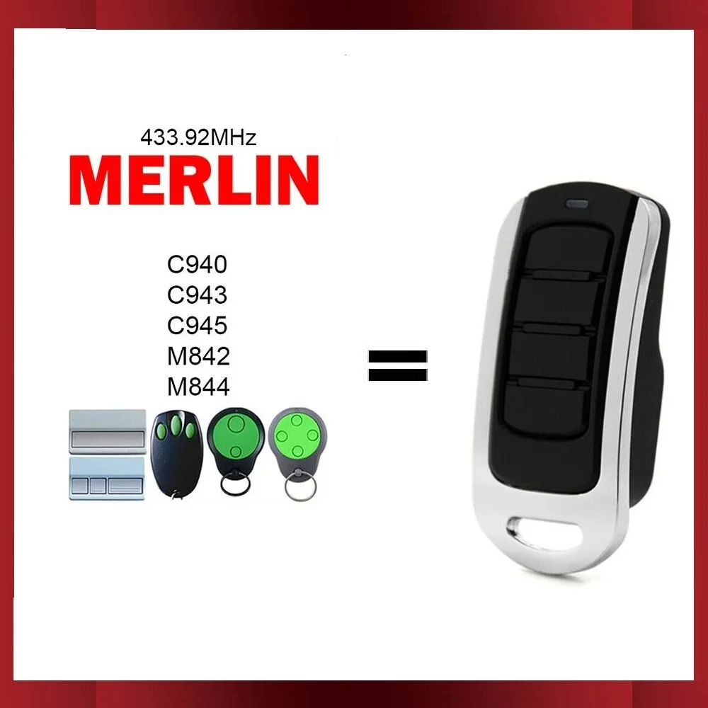 

For MERLIN C945 C943 C940 M842 M844 Remote Control 433.92MHz Rolling Code MERLIN Garage Door / Gate Remote Control / Transmitter