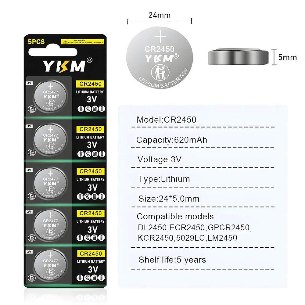 5-10PCS CR2430 3V Lithium Battery DL2430 BR2430 CR 2430 Button Coin Cell Batteries for Watch LED Light Car Key Fob Remote Toy