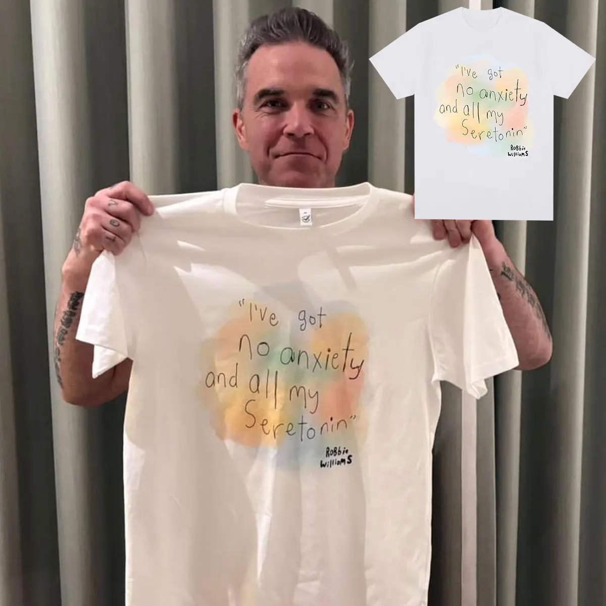 Robbie Williams Same Clothes Merch T Shirt Men Women Clothing Fashion Short Sleeve High Quality 100% Cotton Casual T-shirts Tops