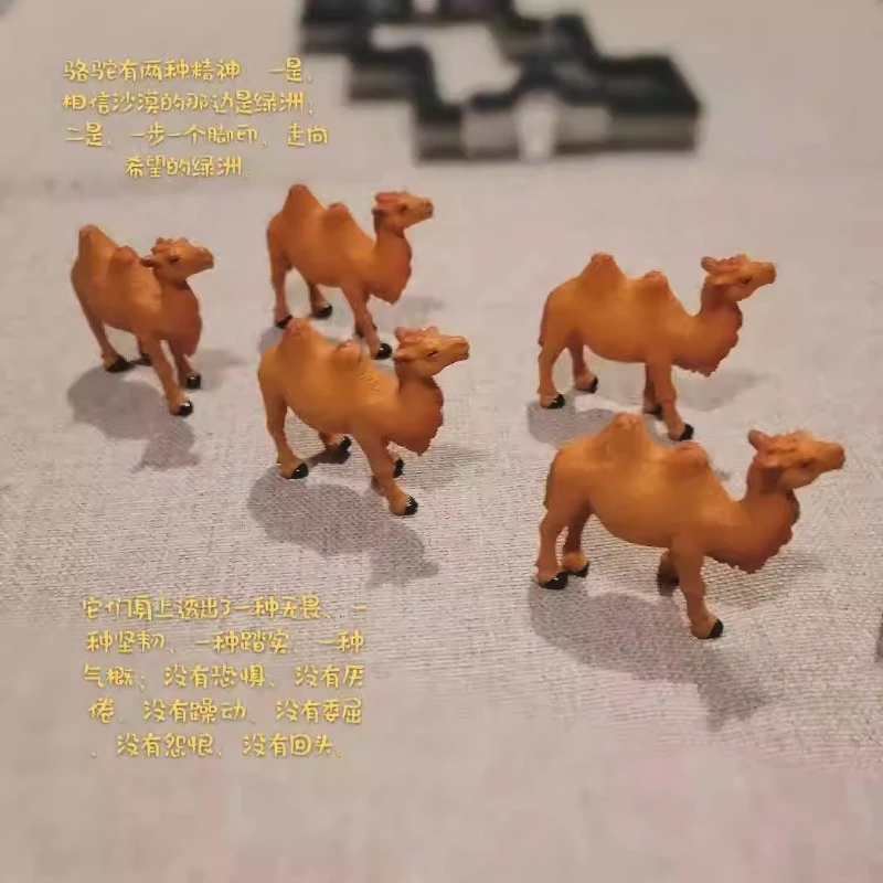 Emulation Miniature Animal Camel Micro Scene Sand Table Shooting Model Props Decoration Landscape Ornaments