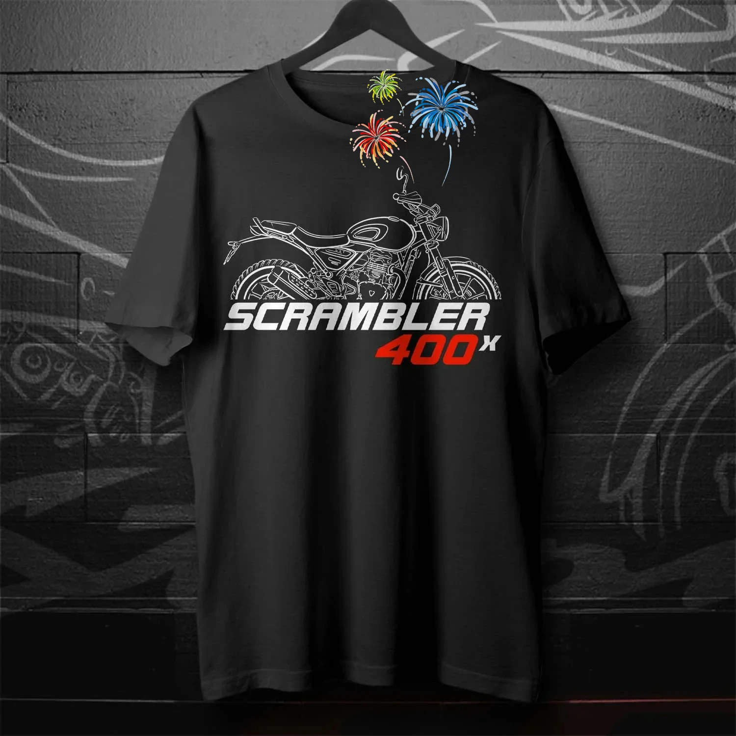 2024 Models British Scrambler 400 X Motorcycle T-Shirt 100% Cotton O-Neck Short Sleeve Casual Mens T-shirt Rider Streetwear