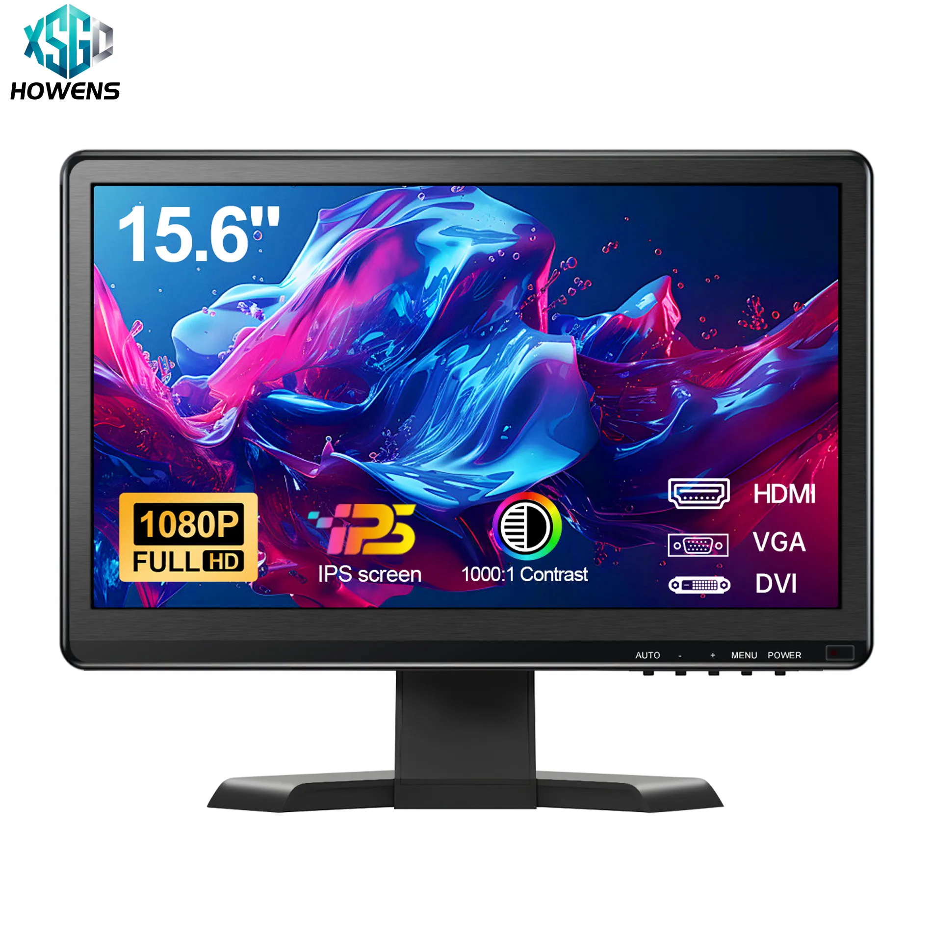 HOWENS 15.6 Inch Portable Monitor 1920x1080P Extend Display HD IPS LCD Panel Penhole Stand VESA USBC Mini HDMI Mobile Display
