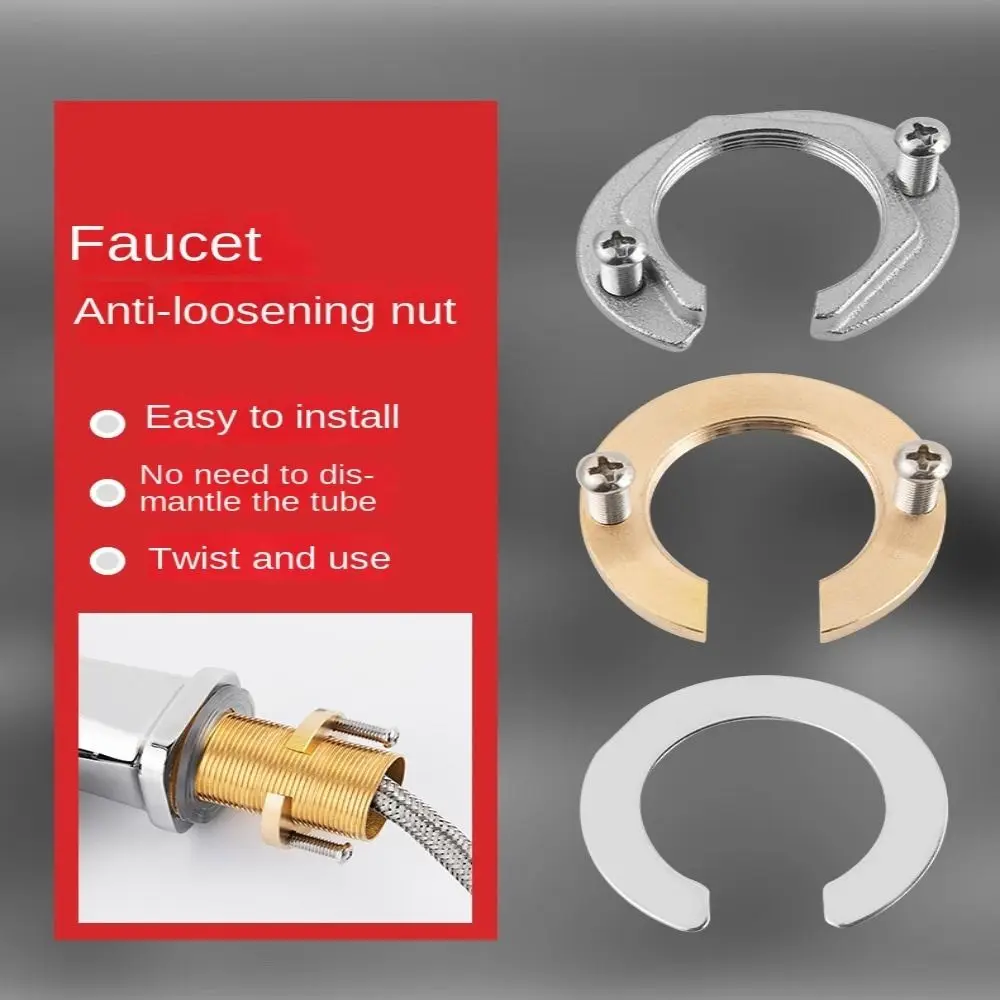 1Pcs Wash Basin Faucet Locknut Mounted Fitting Circlip Antiloosening Washer Tap Fixing Fittings Kit Single Hole 31mm