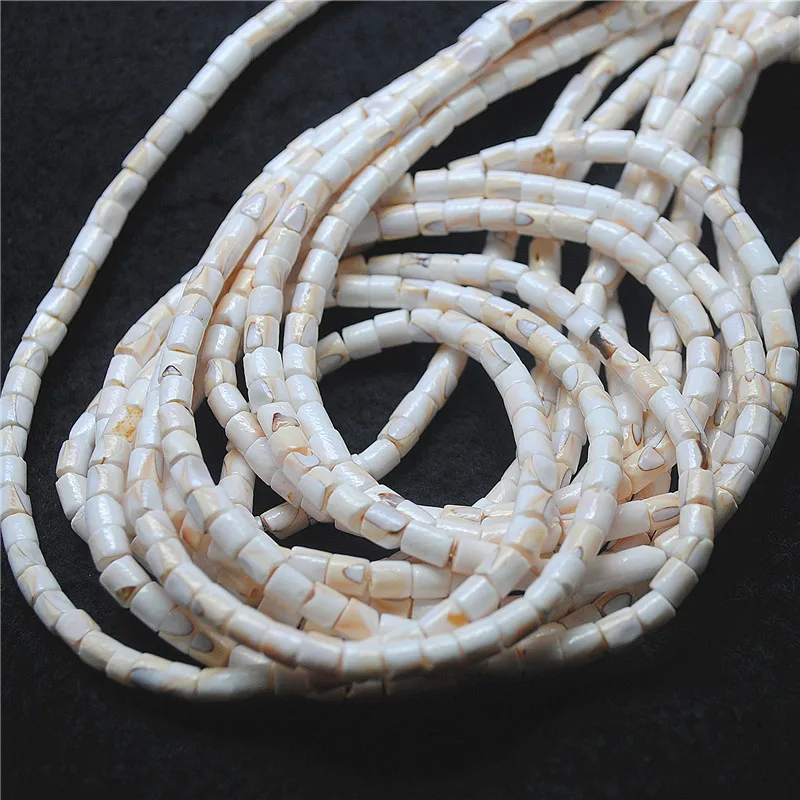 

118PCS 63CM Length Nature Shell Strings 5X6MM Drum Shape Mother Of Pearl For Women Bracelets Making Jewelry Designs Good For You