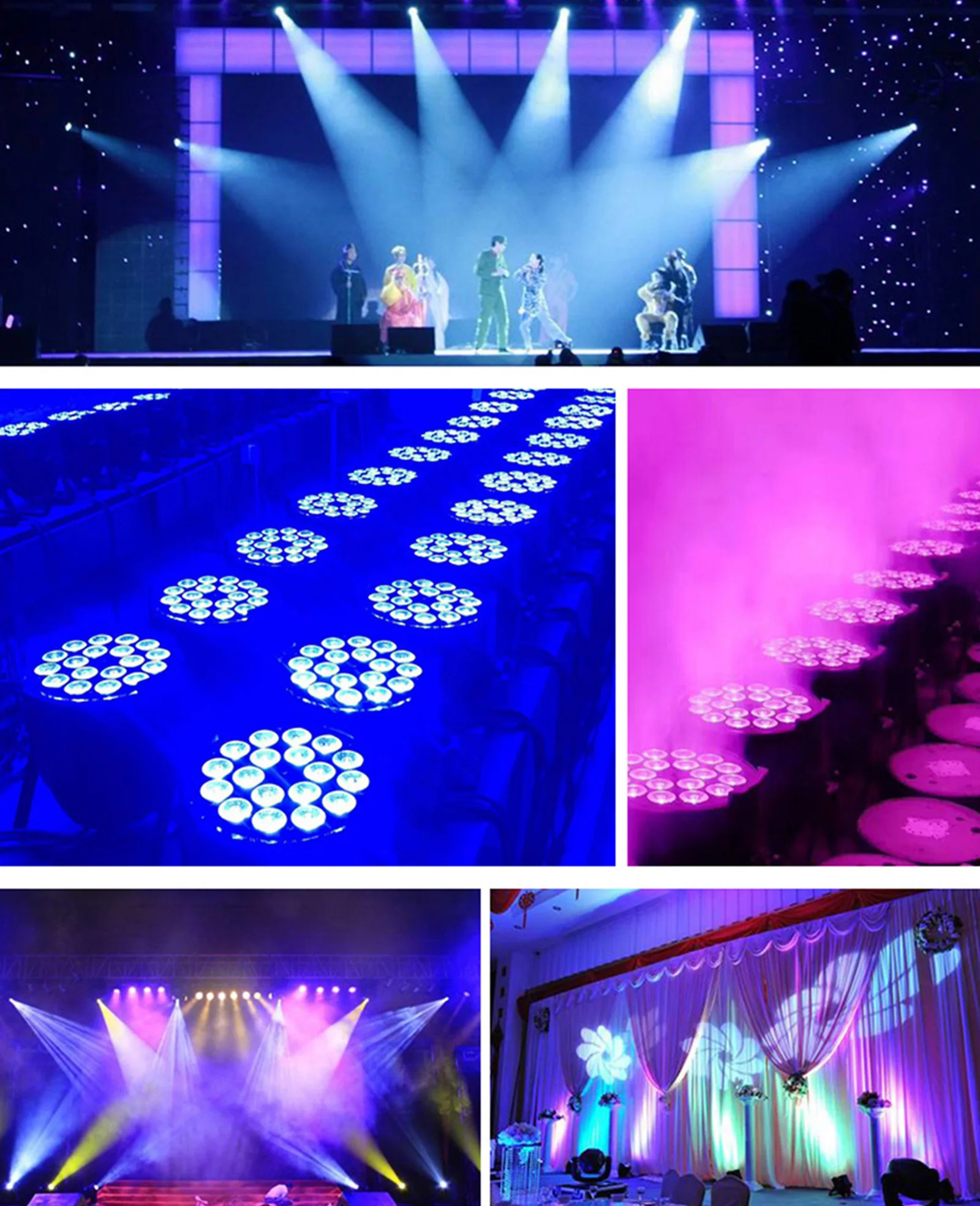 200W 18LED أضواء المسرح RGBW DMX تغيير اللون الاسمية ضوء حزب DJ ديسكو العرض #5