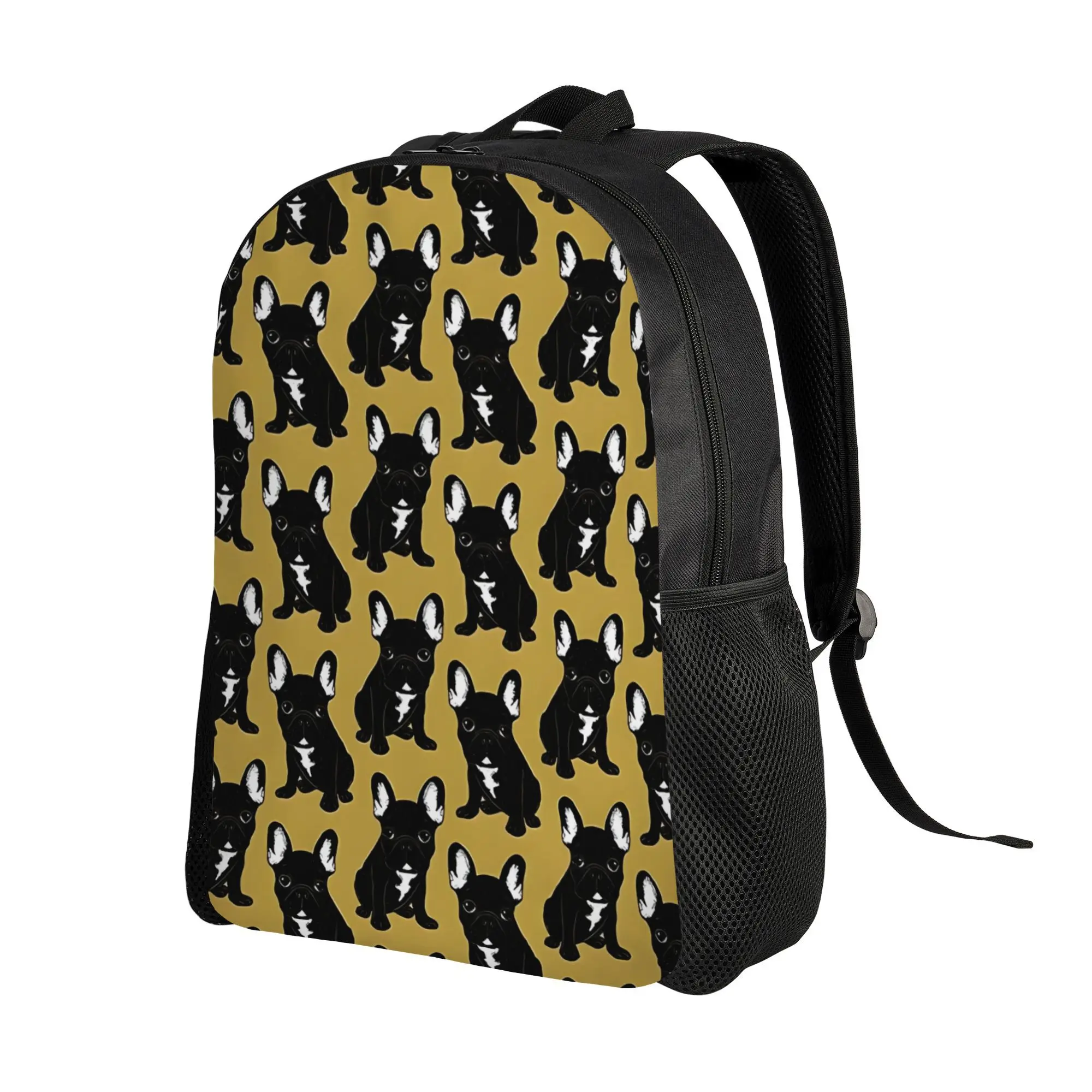 Fashionable Backpack Featuring a Brindle French Bulldog  Ideal for Commuting Travel And Casual Outings Suitable for All Genders