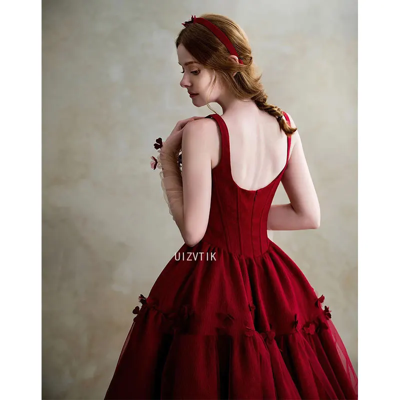 Wine Red Long Evening Party Dress Women Stain Spaghetti Strap Prom Dress Simple Elegant Banquet Formal Occasion Dress Vestidos