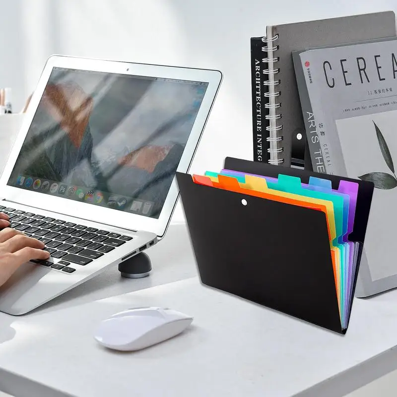 Expandable File Folder Fashion Accordion File Organizer With 7 Pockets And Colorful Labels Waterproof Large Paper Document