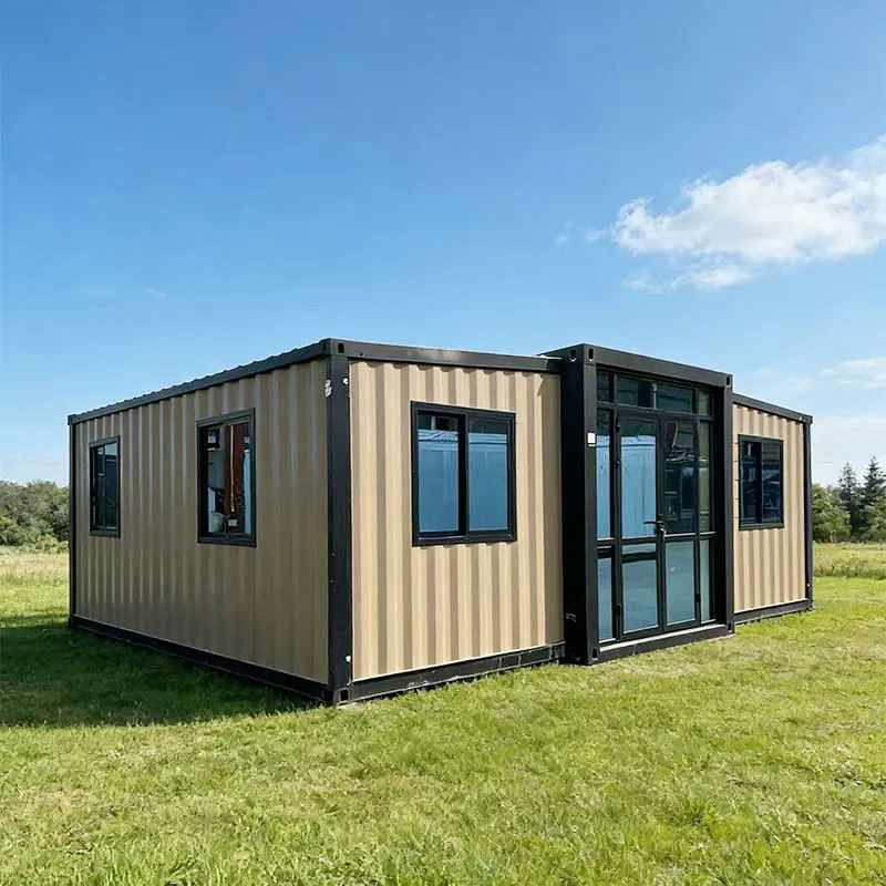 Wholesale Modern 20 40ft Luxury Hurrcane Proof Double Wing Expandable Container House On Wheels Prefab House For Hotel