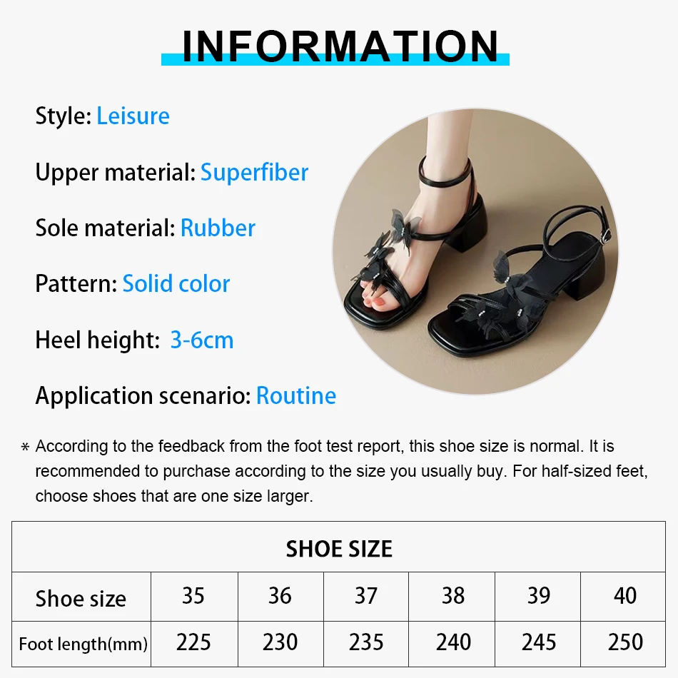 صنادل مفتوحة من قطعة واحدة للنساء في صيف 2025، أحذية نسائية فرنسية جديدة بكعب مكتنز، صنادل بكعب متوسط #6