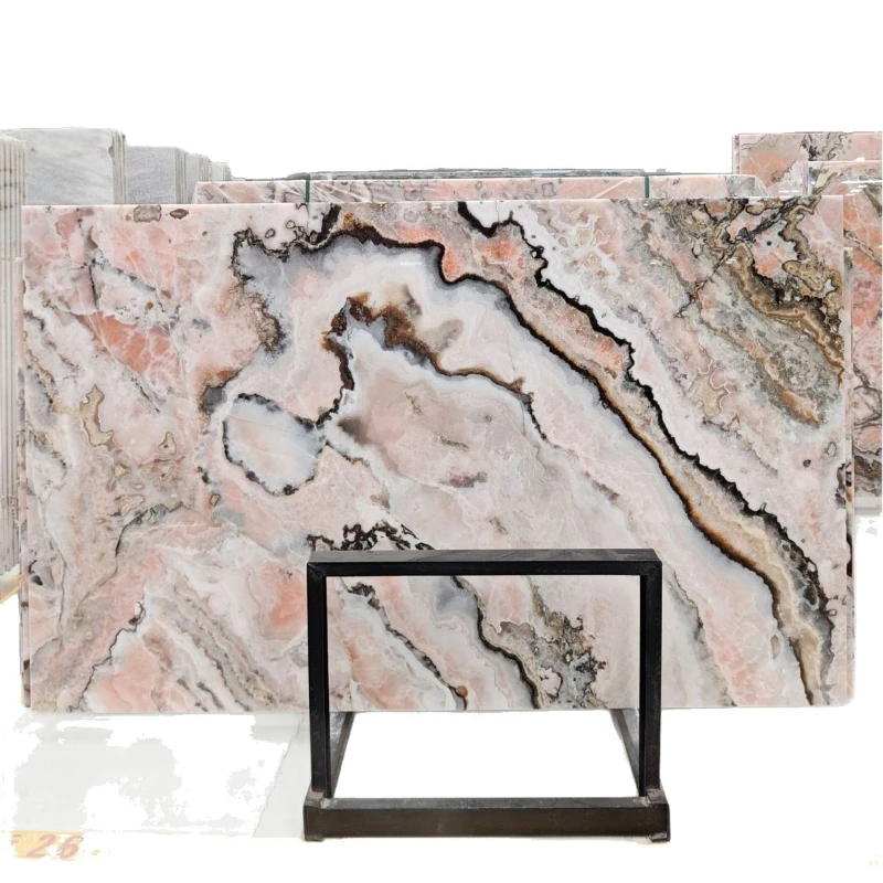 Panda powder jade ink powder jade natural jade marble plate furniture stone agate