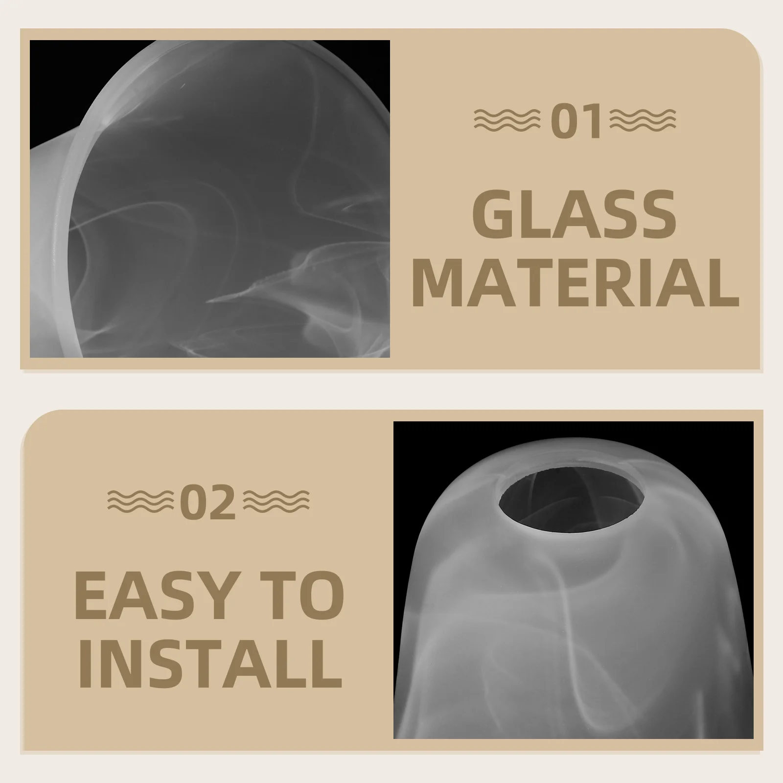 

Exquisite Glass Lampshade for Chandelier Pendant Ceiling Light Easy Install Eye Protection Ceiling Light Shade