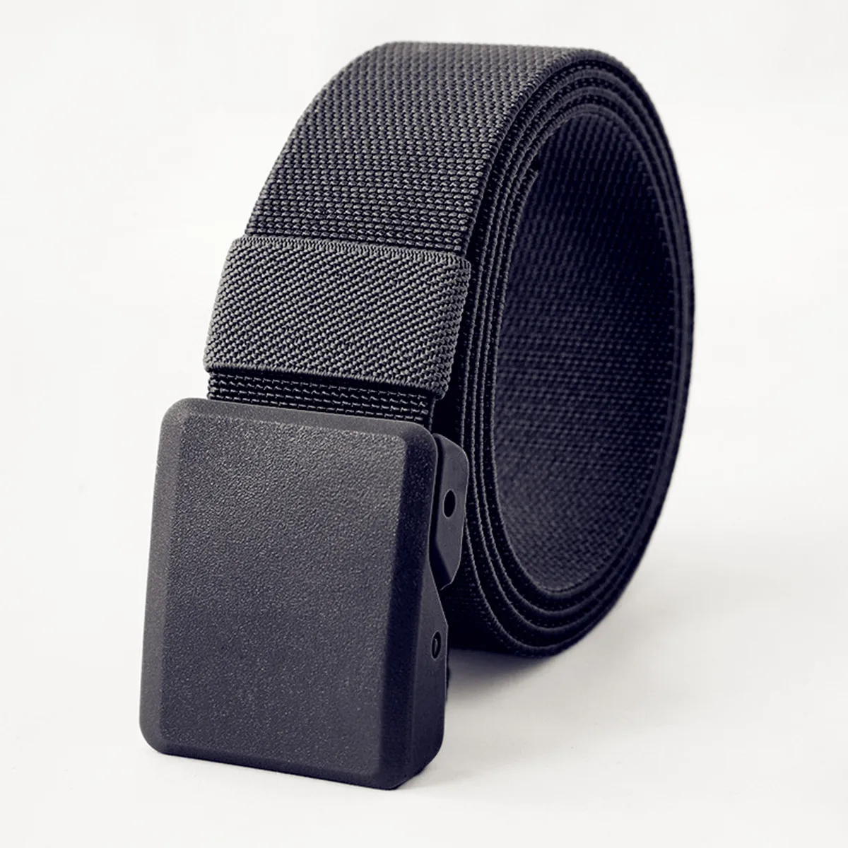 Herren- und Damengürtel, Lochloser Nylon-Gürtel, Gürtel mit Kunststoffschnalle, Militär-Nylon-Mischgürtel, Elastisch – Detail 7