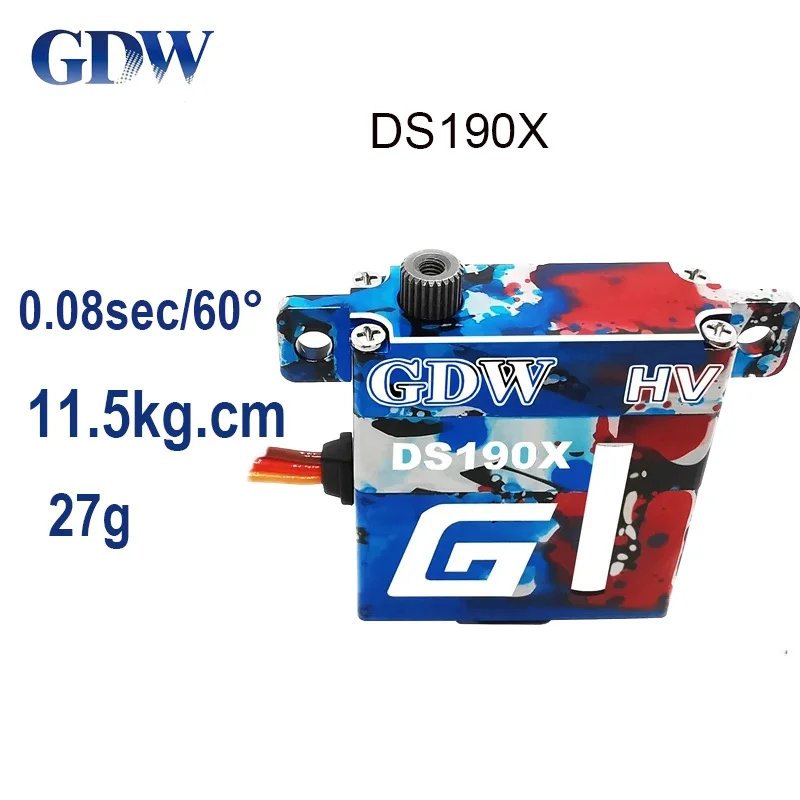 

GDW DS190C DS190X 11.5KG Torque Metal Shell Steel Gear Digital Coreless Servo For RC Airplane Glider Fixed Wing Aircraft Model