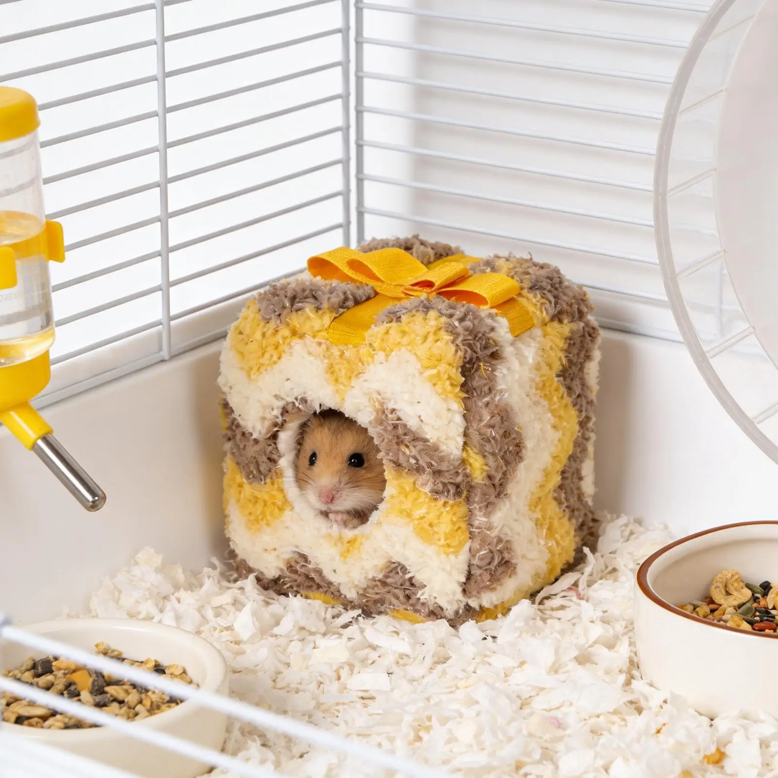Nido para hámster, jaula pequeña cálida para invierno, cama para dormir para conejillos de indias, jaula para erizo, mini casa para hámster, accesorios para mascotas